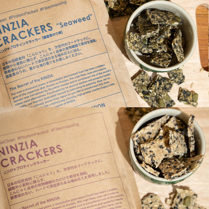 【5月発送・予約商品】【5+5袋】香ばし旨塩ごま味＋薫る国産青のり味食べ比べセット：ストイックすぎるプロテインクラッカー