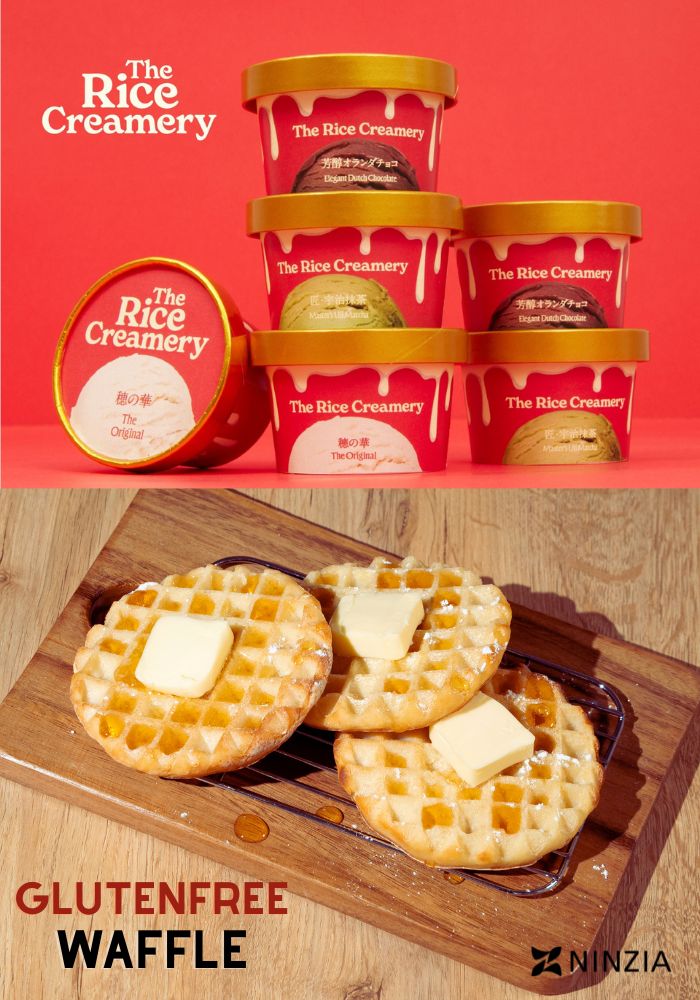 The Rice Creamery×NINZIA 「モチリッチ ワッフルアイスセット」コラボ