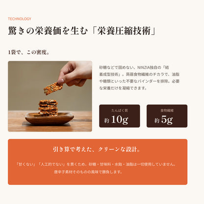 【8月下旬発送・予約商品】【15袋】唐辛子味：ストイックすぎるプロテインクラッカー