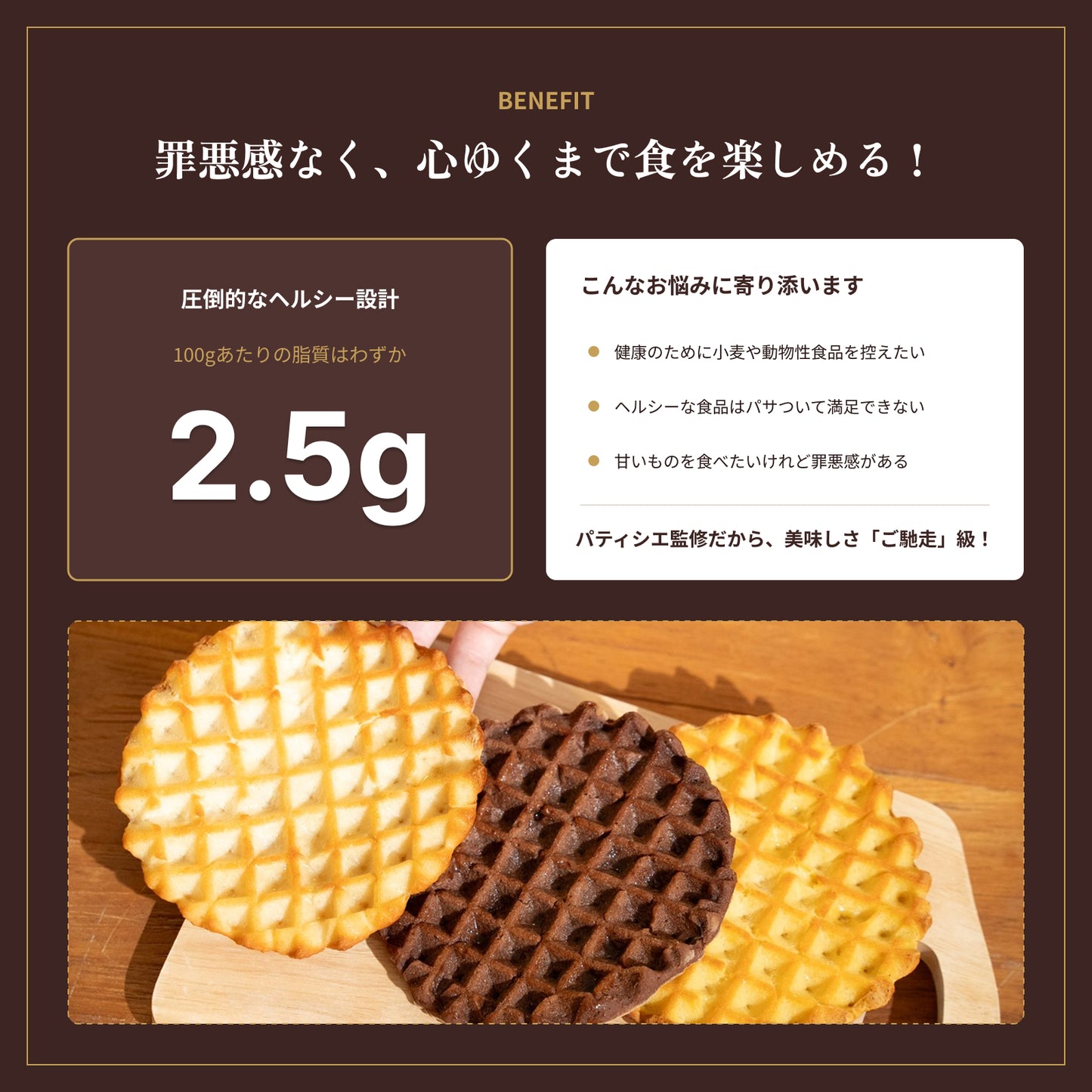 【6月下旬発送・予約商品】 グルテンフリーワッフルココア味（30枚入り）